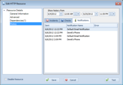 Resource Notifications History
